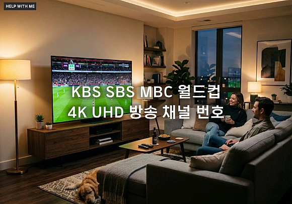 KBS SBS MBC 월드컵 4K UHD 방송 채널 번호와 화질 높이는 설정법