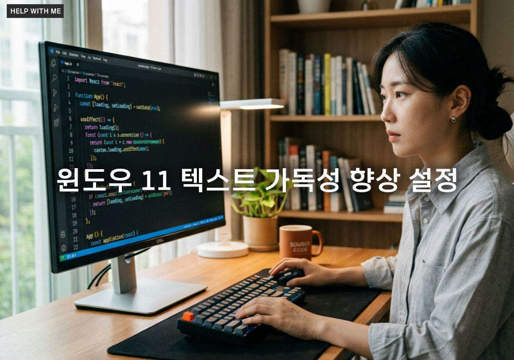 윈도우 11 텍스트 가독성 향상 설정과 눈 피로 줄이는 커서 설정법