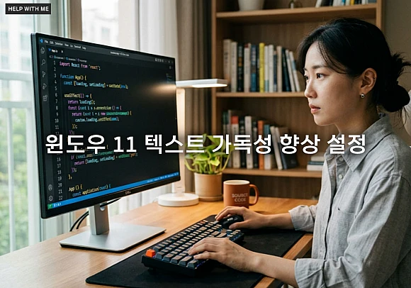 윈도우 11 텍스트 가독성 향상 설정과 눈 피로 줄이는 커서 설정법
