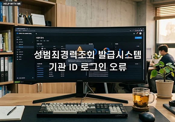 성범죄경력조회 발급시스템 기관 ID 로그인 오류 해결하는 3가지 실무 팁