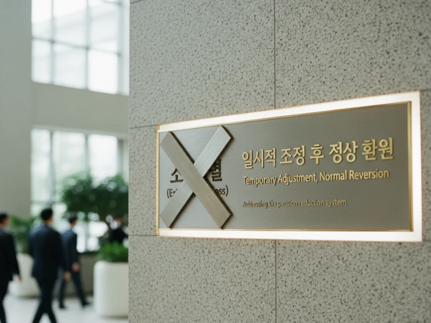 연금액 소멸은 오해이며 일시적 조정 후 환원됨을 알리는 표지판 연금액 소멸은 오해이며 일시적 조정 후 환원됨을 알리는 표지판