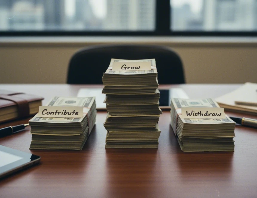 HSA 계좌의 세 가지 세금 혜택을 상징하는 이미지