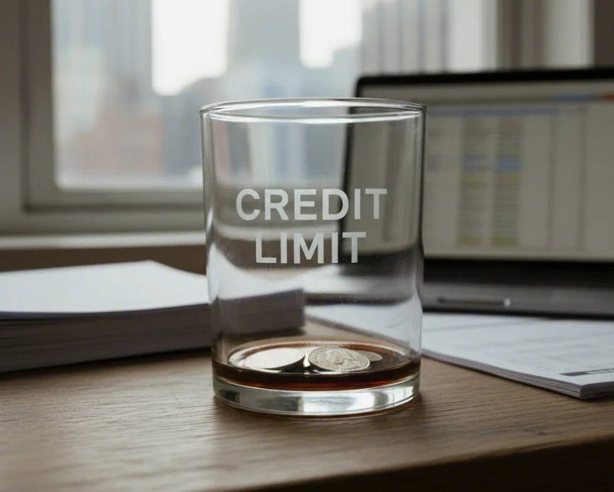 신용 활용률 10% 미만을 유지하는 중요성을 상징하는 이미지