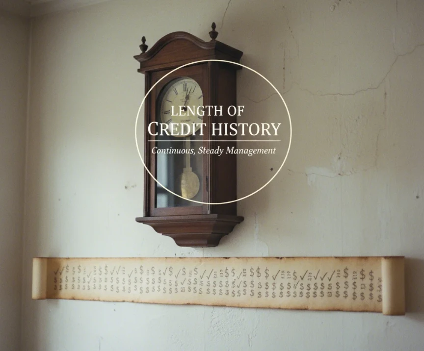 장기적인 신용 관리를 위한 인내와 꾸준함을 상징하는 이미지