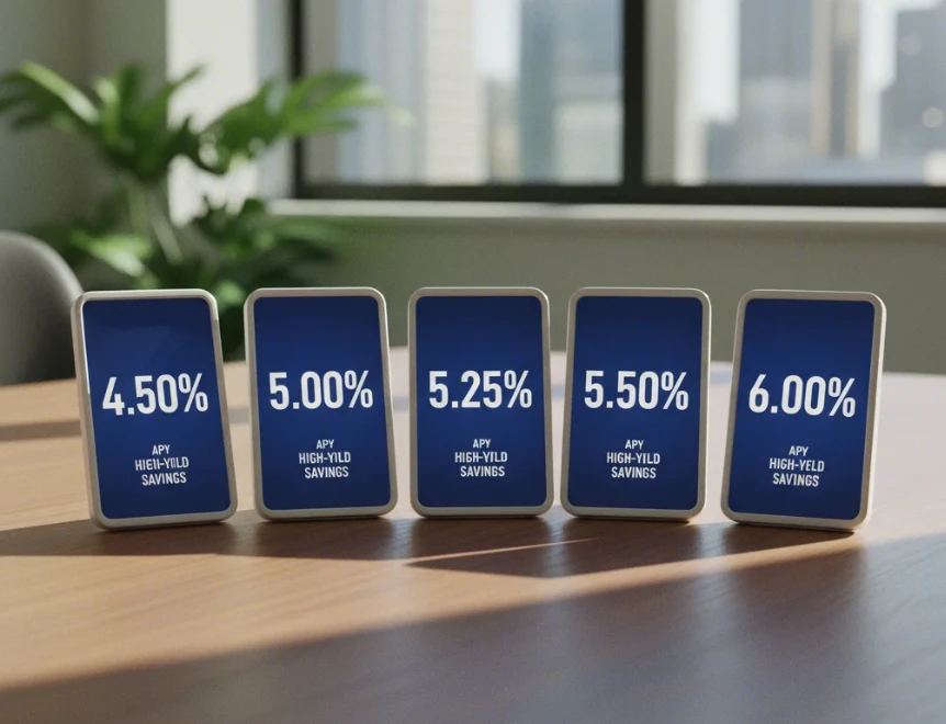 Varo, Axos 등 최고 금리(APY)를 제공하는 주요 HYSA 목록을 보여주는 이미지