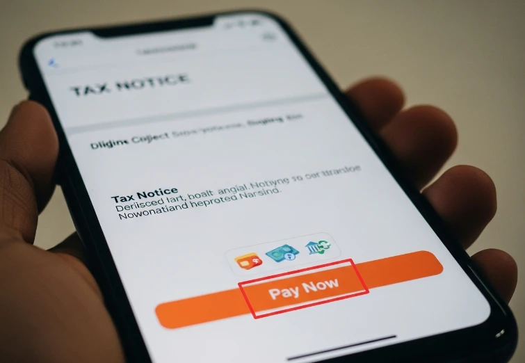 모바일 세금 고지서 상세 조회 및 납부 버튼