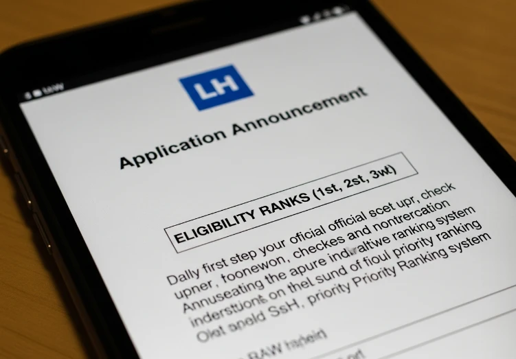 LH 청년전세임대 모집 공고문과 순위별 자격 요건이 표시된 스마트폰 화면. LH 청년전세임대 모집 공고문과 순위별 자격 요건이 표시된 스마트폰 화면.