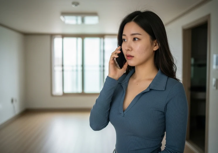 LH 청년전세임대 대상자가 부동산 중개인과 60㎡ 이하 주택을 보며 LH에 계약 가능 여부를 확인하는 모습. LH 청년전세임대 대상자가 부동산 중개인과 60㎡ 이하 주택을 보며 LH에 계약 가능 여부를 확인하는 모습.