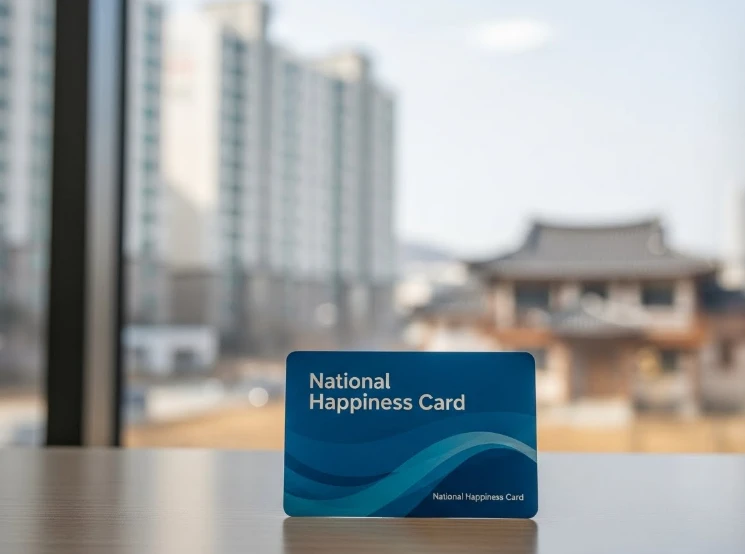아파트와 단독주택을 배경으로 한 국민행복카드 아파트와 단독주택을 배경으로 한 국민행복카드