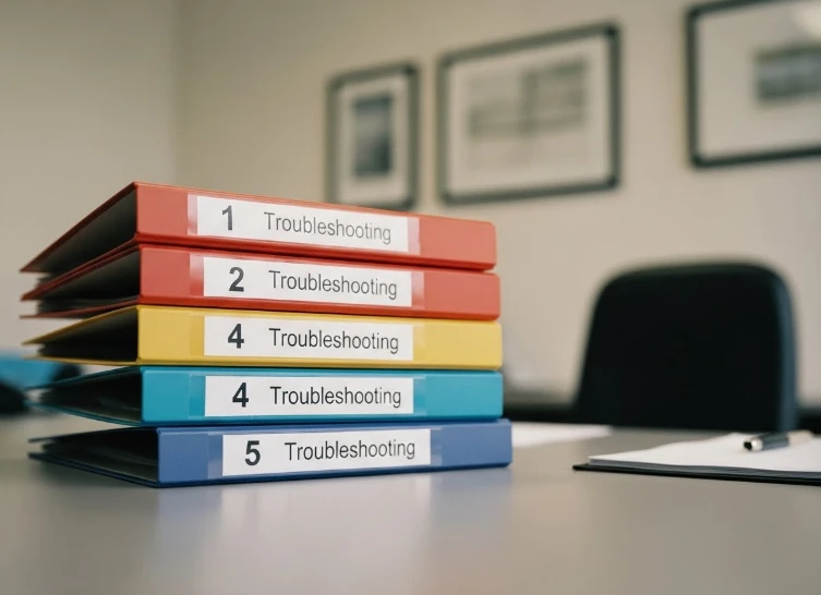 순서대로 쌓여 있는 다섯 개의 파일 폴더