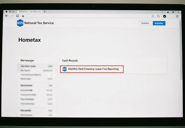 국세청 홈택스 주택 임차료 현금영수증 신고 화면
