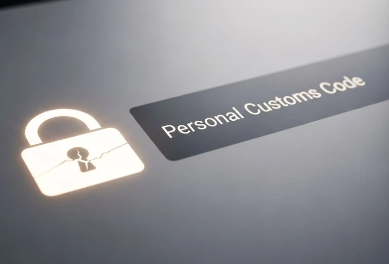 개인통관번호 도용 위험을 나타내는 상징적인 이미지 개인통관번호 도용 위험을 나타내는 상징적인 이미지