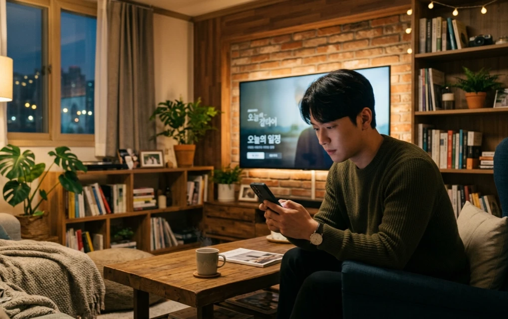 새벽 또는 저녁에 경기를 준비하는 축구 팬